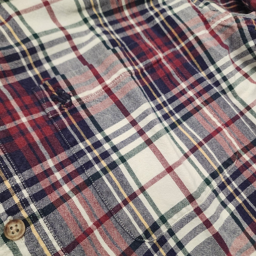 VTG 90s Knights of the Round Table Plaid Button Down Shirt Large Cotton India - Picture 2 of 11